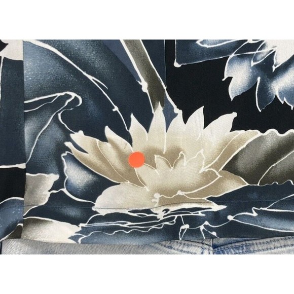 Vintage Button Up Long Sleeve Blue Black Blouse Jacket Womens Small Bora Bora - Picture 10 of 12